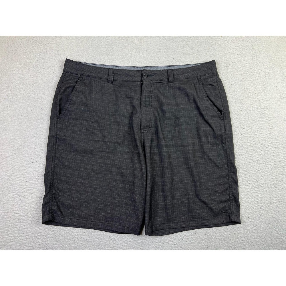 ONeill Mens‎ 40 Black Check Chino Shorts Stretch Flat Front A1038019PS